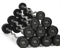 Pre-Loaded Rubber Curl Barbell Set for Home Gym | Fixed Weight Bars | Titan Fitness