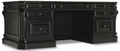 Luxury Executive Desk 76" | Wood & Leather Top | Hooker Furniture Telluride Black