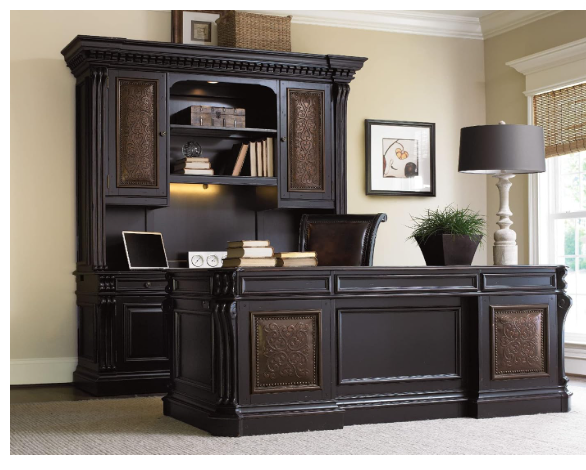 Luxury Home Office Credenza Desk | Storage & Style | Hooker Furniture Telluride Black
