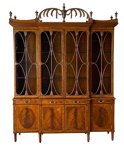Vintage Breakfront Display Cabinet | Luxury Home Décor Statement Piece | Maitland Smith by Niagara