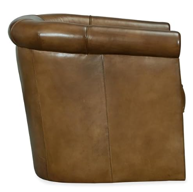 Leather Swivel Club Chair for Home Office | Hooker Furniture Axton Brown