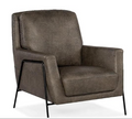 Leather & Metal Club Chair | Modern Home Office Accent | Hooker Furniture Amette Gray