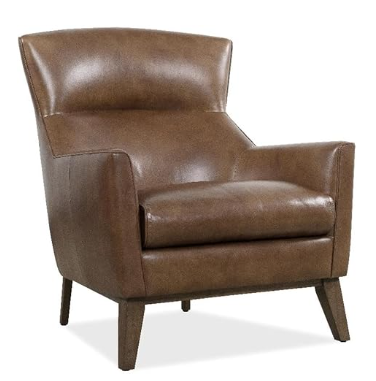 Brown Leather Stationary Chair | Classic Home Office Accent | Hooker Furniture Camille