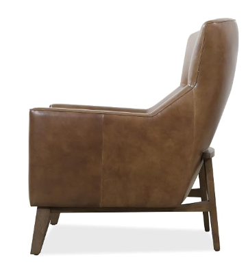 Brown Leather Stationary Chair | Classic Home Office Accent | Hooker Furniture Camille