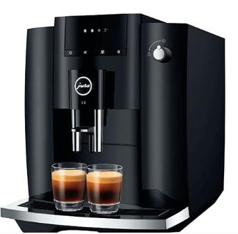 Automatic Coffee Machine for Home | Compact & Quiet | Jura E4 Piano Black