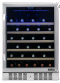 Built-In Wine Fridge | 52-Bottle Precision Cooling | NewAir 24" Stainless Steel