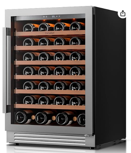 Under Counter Wine Fridge with Touch Control | 61-Bottle 3-Color LED | Ca'Lefort 24"