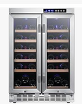Dual Zone Wine Cooler Built-In or Freestanding | 36-Bottle with LED | EdgeStar 24" Stainless