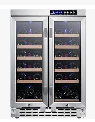 Dual Zone Wine Cooler Built-In or Freestanding | 36-Bottle with LED | EdgeStar 24" Stainless