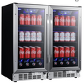 Built-In Side-by-Side Beverage Cooler | 160-Can with Blue LED | EdgeStar 30" Stainless