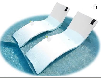 In-Pool Tanning Shelf Lounger | Set of 2 with Cup Holder | Kai Arctic White