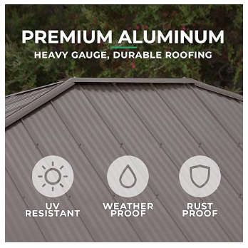 Cedar Wood Backyard Gazebo with Aluminum Roof | 12x16 | Yardistry Meridian Natural Cedar