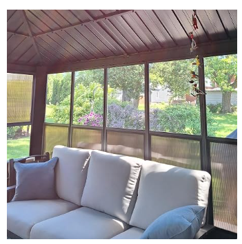Enclosed Screened Gazebo with Sliding Doors | 10x13 | Purple Leaf Solarium Grey