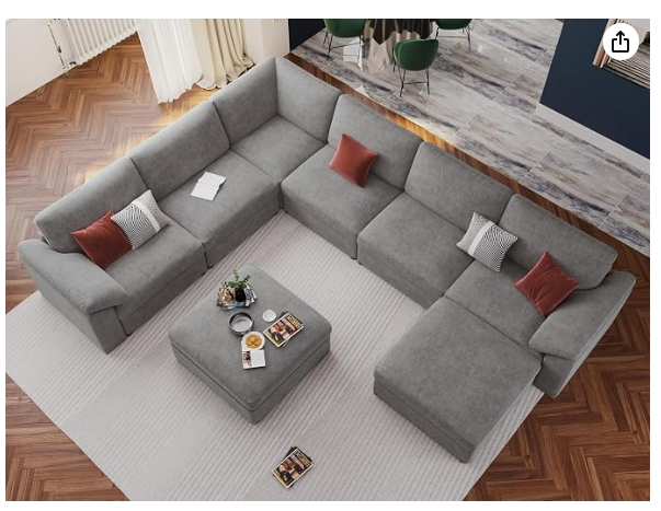 EASE MOOSE Oversized U-Shape Cloud Couch Sectional Sofa