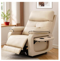 RESTREAL Dual Motor Power Lift Recliner Chair – Infinite Position, Heat & Massage, Beige Leather