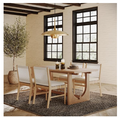 Nathan James Solace Mid-Century Modern Dining Table for 6 – Solid Wood U-Shaped Legs, Light Brown