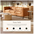 POLY & BARK Essex 89" Full-Grain Italian Leather Sofa – Tufted, Feather-Down, Cognac Tan