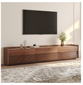 POVISON 94" Mid-Century Modern Fluted TV Stand with Adjustable LED Light – Drawers & Storage