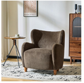 Christopher Knight Home Auden Wingback Accent Chair – Brown Velvet, Curved Backrest