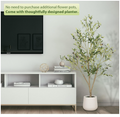 VIVATREES 7FT Faux Olive Tree with White Tall Planter