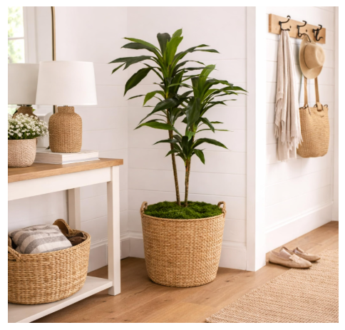 Nearly Natural 48" Artificial Dracaena Real Touch Plant with Pot