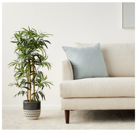 Amazon Basics 39.4" Artificial Bamboo Plant with Plastic Planter Pot