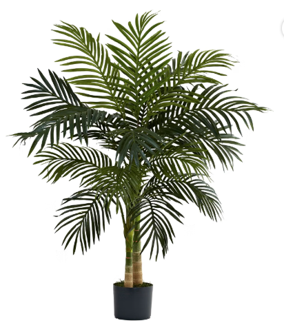 Nearly Natural 4FT Artificial Golden Cane Palm Tree with Nursery Pot