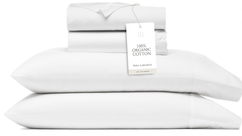 BOLL & BRANCH Signature Hemmed Sheet Set, King (White)