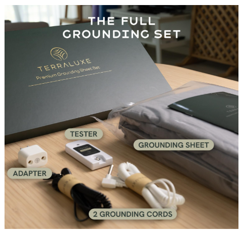 Terraluxe Grounding Sheets King – 12% Pure Silver & Organic Cotton
