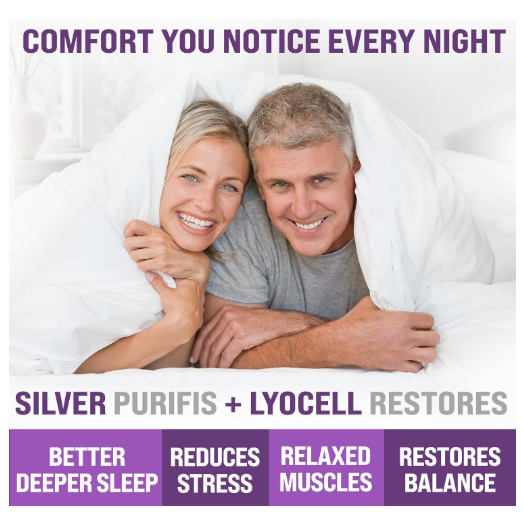 ECOHEAL Luxury Lyocell Grounding Sheets King – 22% Silver, 74% Lyocell, 4% Silk (Cloud Gray)