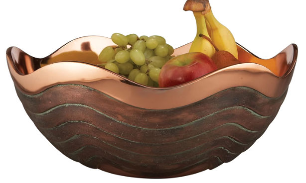 Nambe Copper Canyon 10" Decorative Fruit Bowl (2.5 Quart)