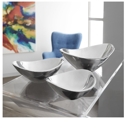 Nambe Butterfly Bowl – 11" Silver Metal Alloy Serving Bowl