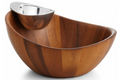 Nambe Harmony Chip and Dip Server – Acacia Wood & Metal Alloy