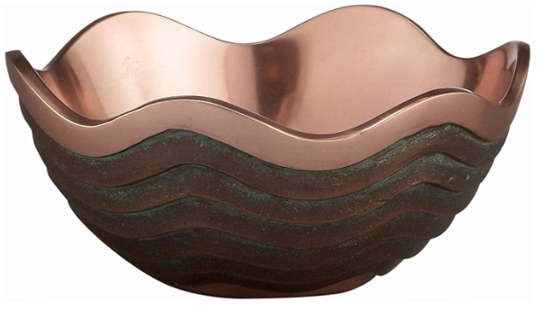Nambe Small Copper Canyon Bowl – 6" Scalloped Snack & Fruit Bowl (16 oz)