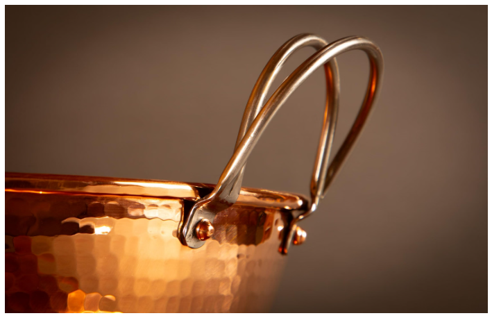 Sertodo Copper Hand Hammered Mixing Bowls with Handles | 3-Piece Set