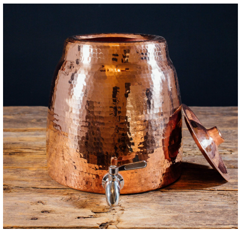 Sertodo Copper Niagara Water Dispenser | 2+ Gallon | Hand Hammered Pure Copper with Spigot