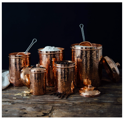 Sertodo Copper Kitchen Canister | Polished | 1 Qt | Eco-Friendly Recycled Copper