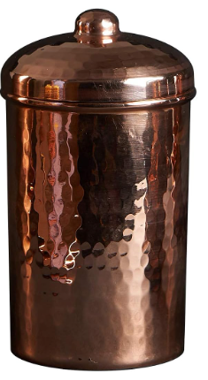 Sertodo Copper Kitchen Canister | Polished | 2 Cup | Eco-Friendly Recycled Copper