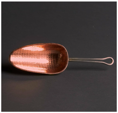 Sertodo Copper Ice Scoop | Hand Hammered, Heavy Gauge Bar Tool | 10 oz