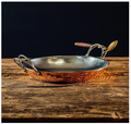 Sertodo Copper 10-Inch Hand-Hammered Paella Pan | Alicante Style | Heavy-Gauge Pure Copper