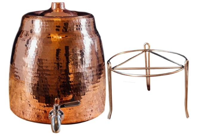 Sertodo Copper Niagara Water Dispenser Bundle | 2 Gallon Copper Dispenser + Stainless Steel Stand