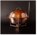 Sertodo Copper Round Byzantium Chafer | Hand Hammered 100% Pure Copper | 6 Quart