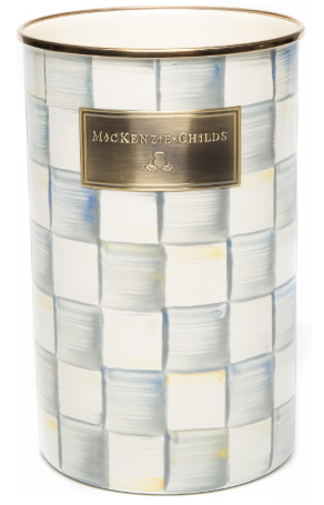 MACKENZIE-CHILDS Enamel Utensil Holder | Gray-and-White Sterling Check