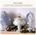 MACKENZIE-CHILDS Enamel Curiosity Pot | Gray-and-White Sterling Check