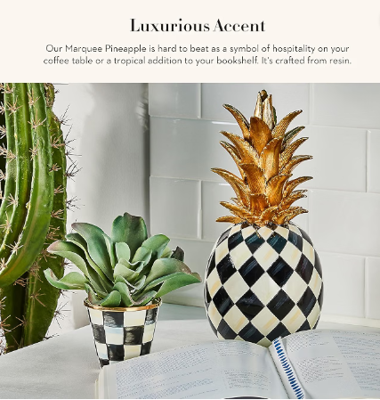 MACKENZIE-CHILDS Marquee Pineapple Sculpture | Courtly Harlequin