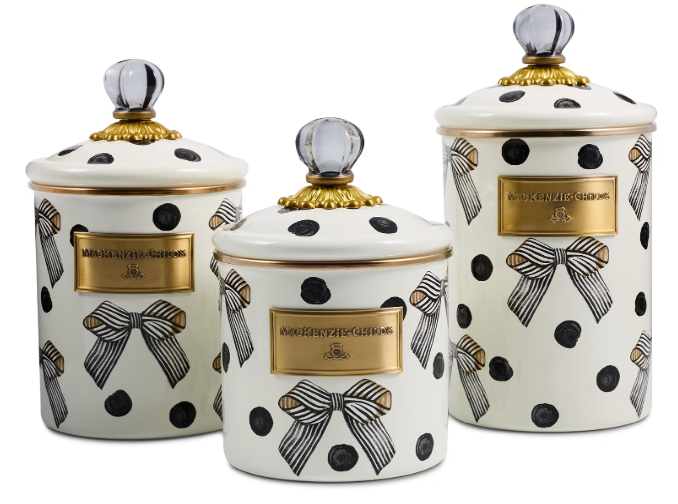 MACKENZIE-CHILDS Enamel Canisters Set | Pretty as a Bow
