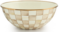 MACKENZIE-CHILDS Everyday Bowl, Large | Brown-and-White Mocha Check