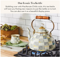 MACKENZIE-CHILDS Tea Kettle, 3 Quarts | Gray-and-White Sterling Check