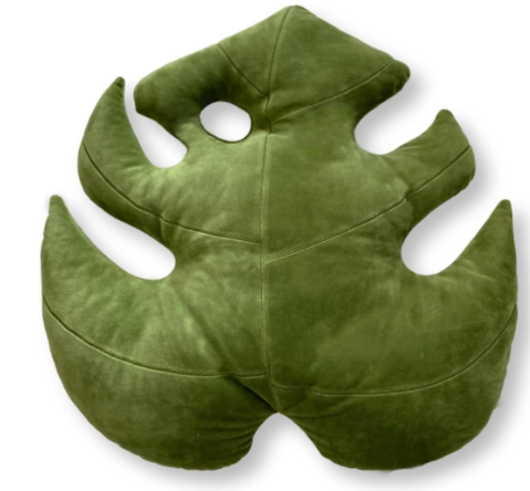 Green Philosophy Co. Leaf™ Pillow | Monstera Mossy Earth | 17x16-Inch