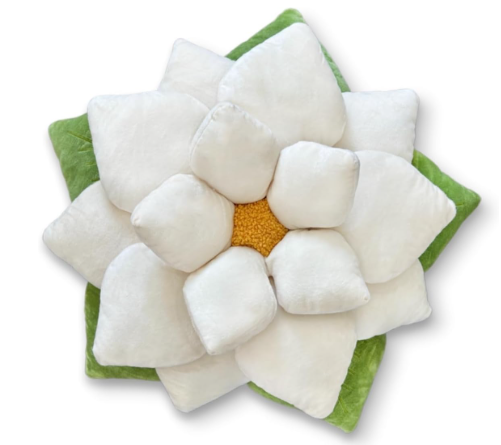 Green Philosophy Co. Poinsettia Pillow | Marshmallow White | 23-Inch